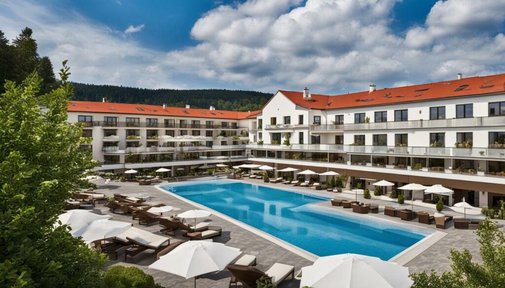 Příklad hotelu s bazénem