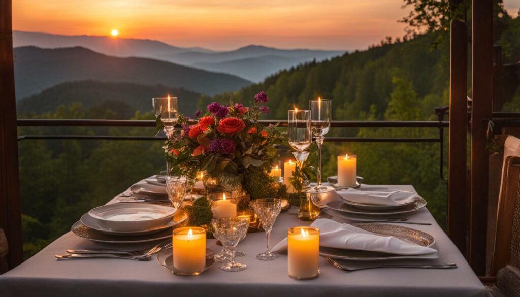 romantické večeře s výhledem na Beskydy